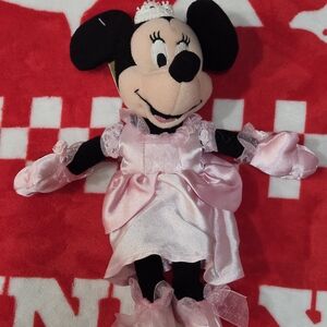 Disney Minnie Mouse Pink and Black Plush Doll